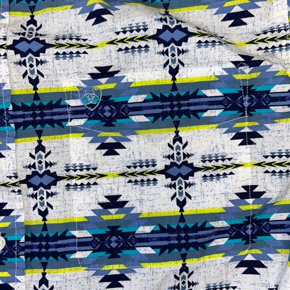 Ariat Button Down Men Shirt Size Medium Aztec Southwestern Cowboy Rodeo - Picture 8 of 10